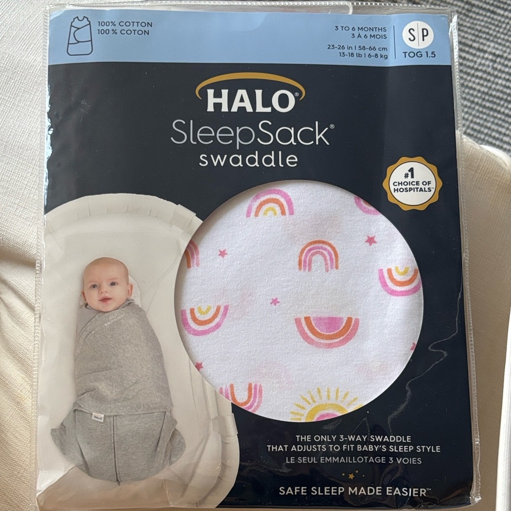 Halo | SleepSack Swaddle with Rainbow and Sun Design
